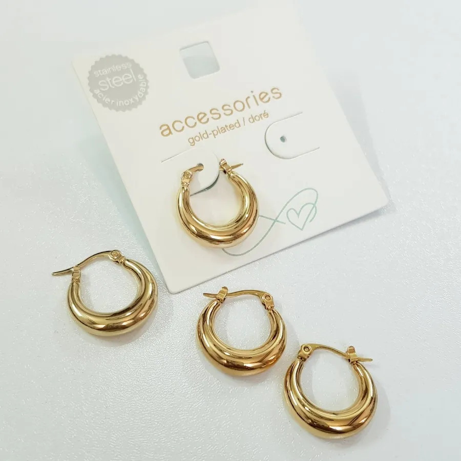 گوشواره قفلی استیل طلایی