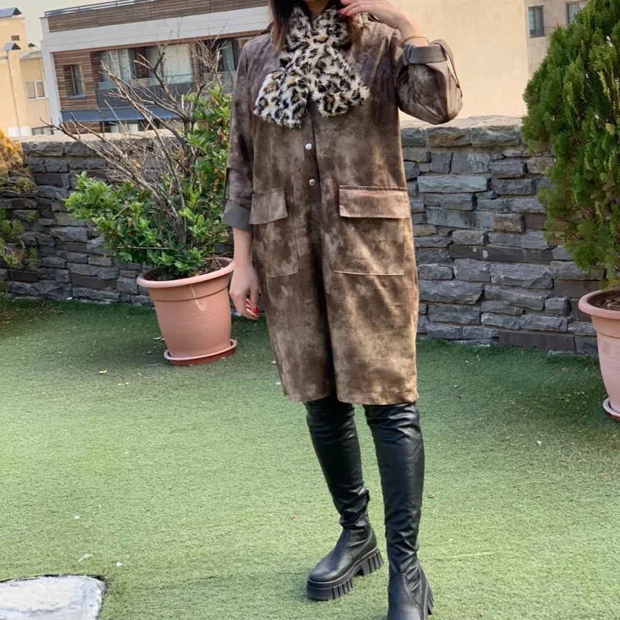 بارونی پیراهنی چرم زنانه