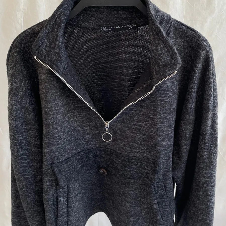 نیم زیپ رنگ ذغالی