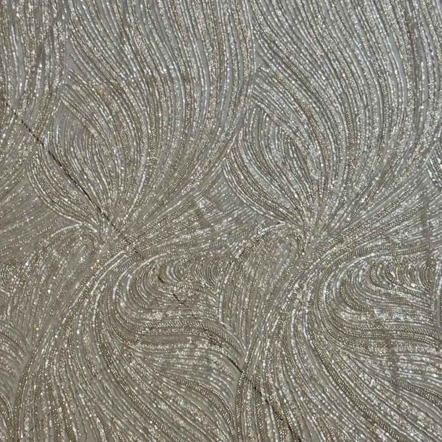 پارچه کریستال و پولک دوزی