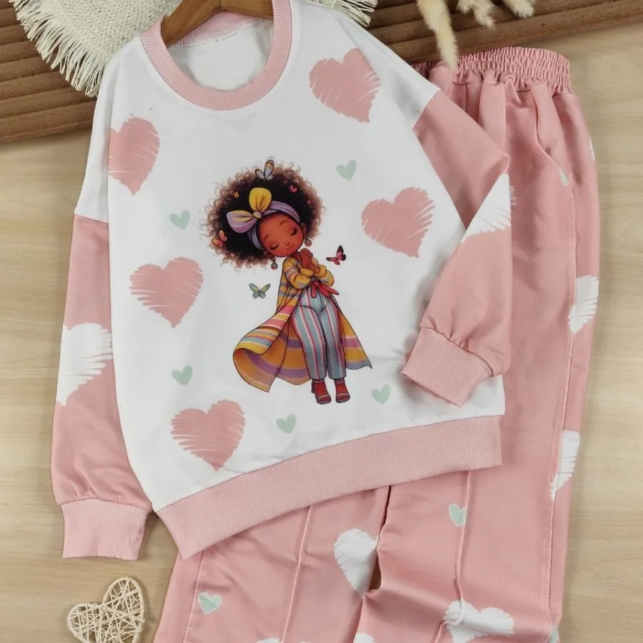 بلوز و شلوار دخترک و قلب