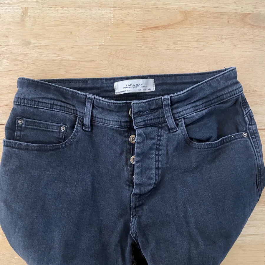 شلوار جین ذغالی zara