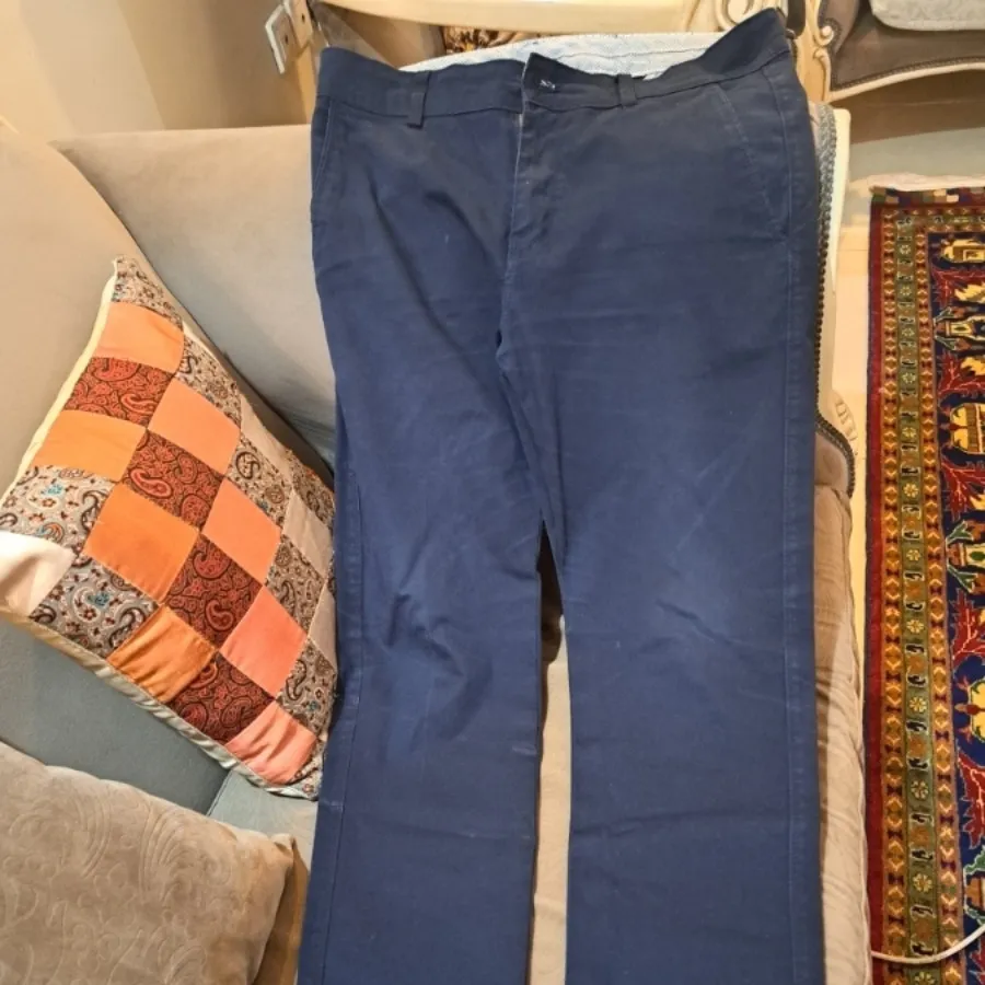 شلوار کتان سورمه ای نوجوا