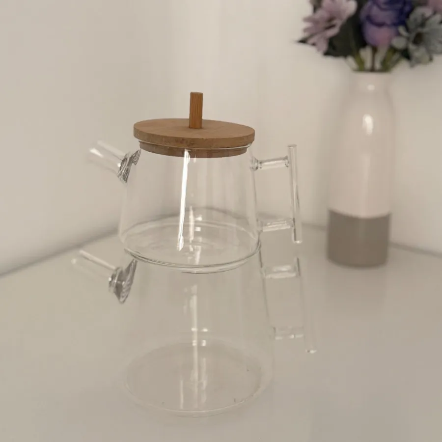 کتری قوری پیرکس درب بامبو