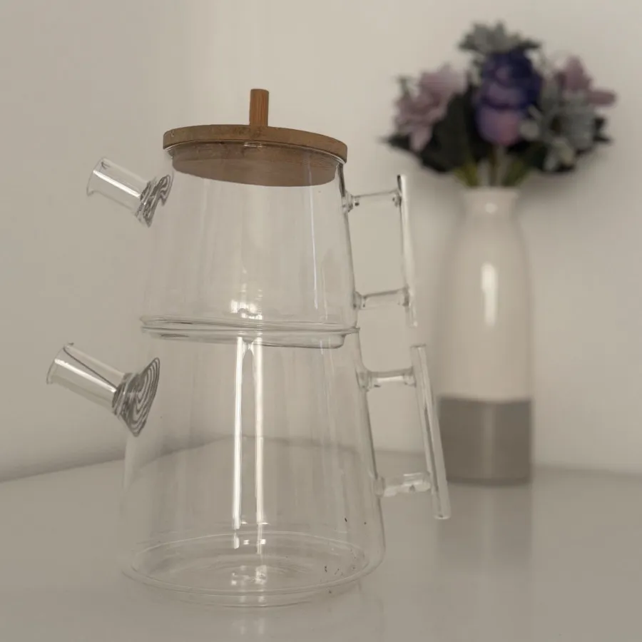 کتری قوری پیرکس درب بامبو