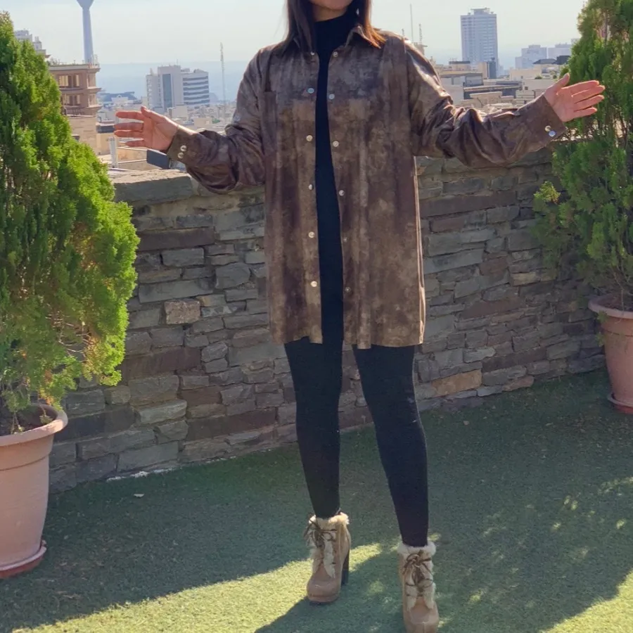 شومیز چرم دکمه دار پاییزه