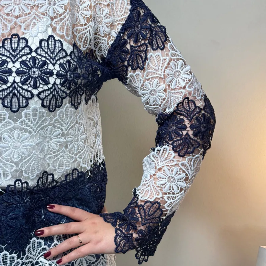 شومیز گیپور قلاب بافی