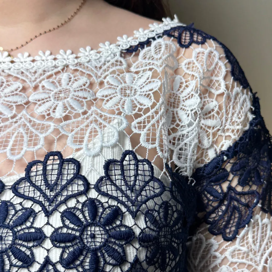 شومیز گیپور قلاب بافی