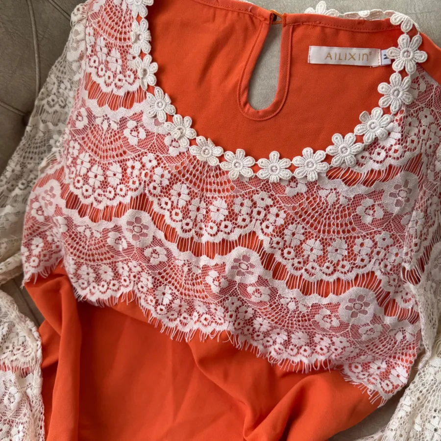 بلوز بولیز گیپوری نارنجی