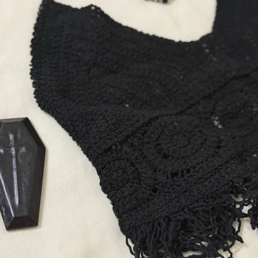 کراپ قلاب بافی مشکی ??