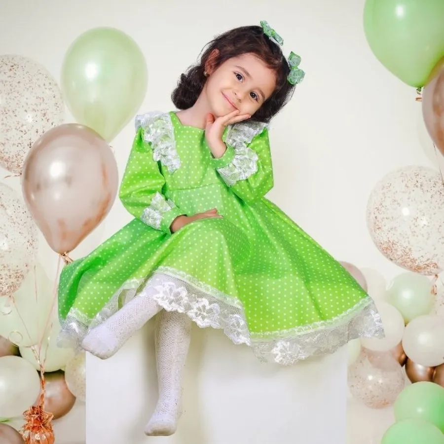 پیراهن دخترانه خال خالی