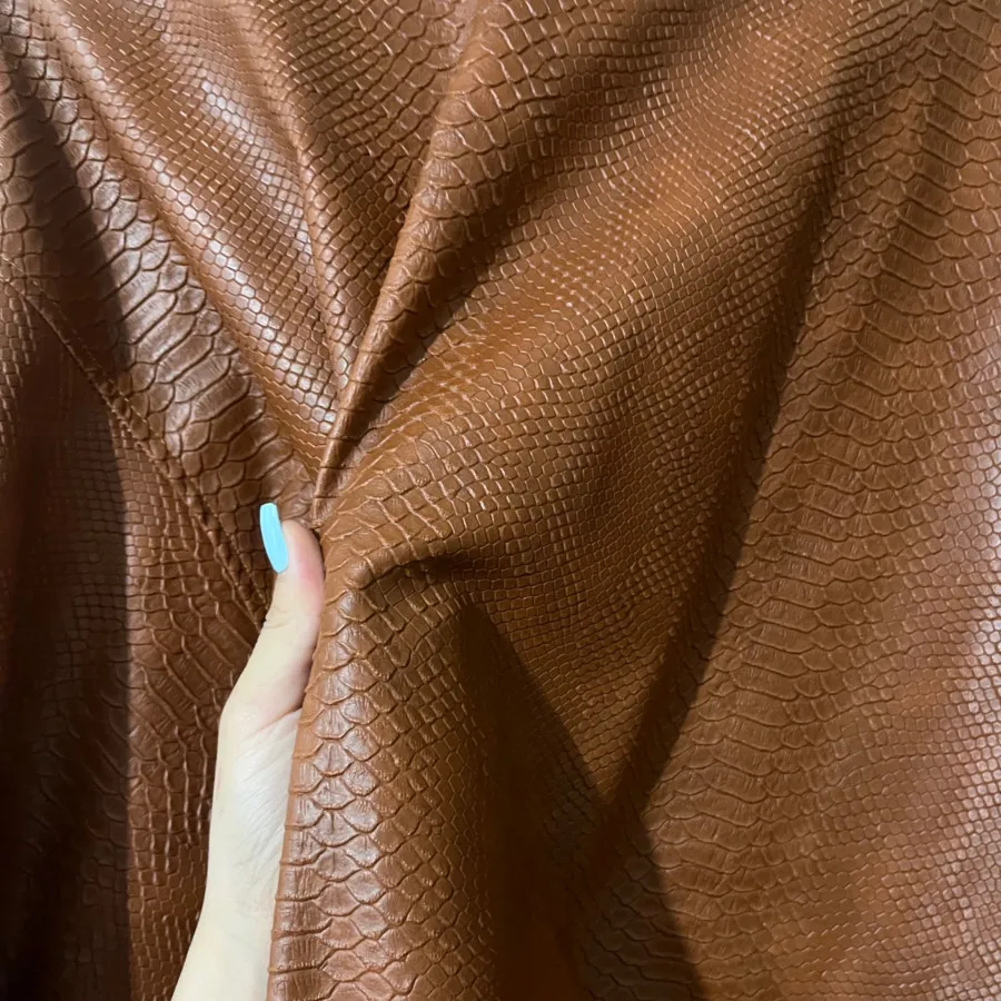 کت چرم پوست ماری عسلی