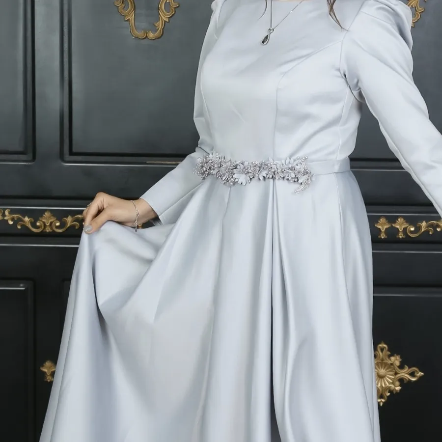 لباس مجلسی طوسی ساده شیک