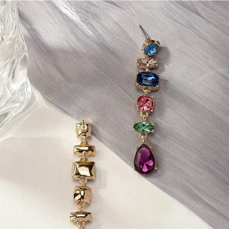 گوشواره آویز سنگ رنگی