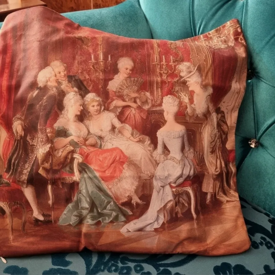 یک جفت کوسن مخمل فرانسوی