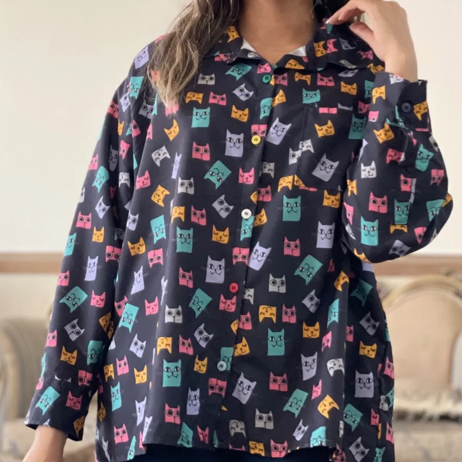 شومیز طرح گربه