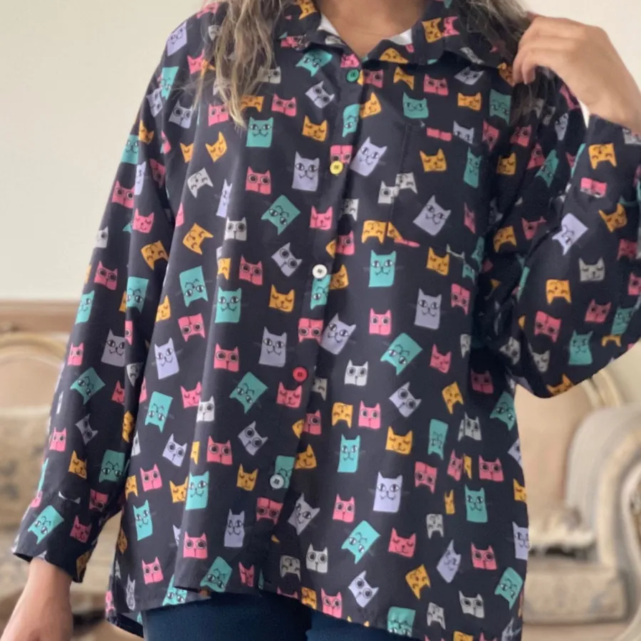 شومیز طرح گربه