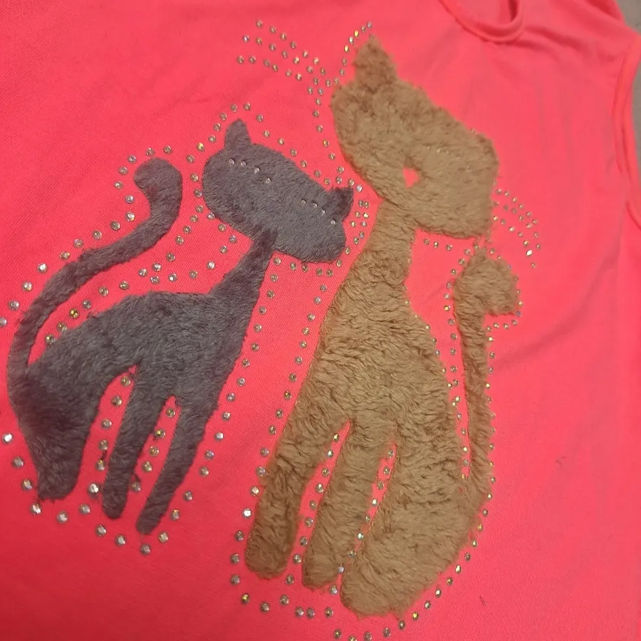 تاپ صورتی گربه ای