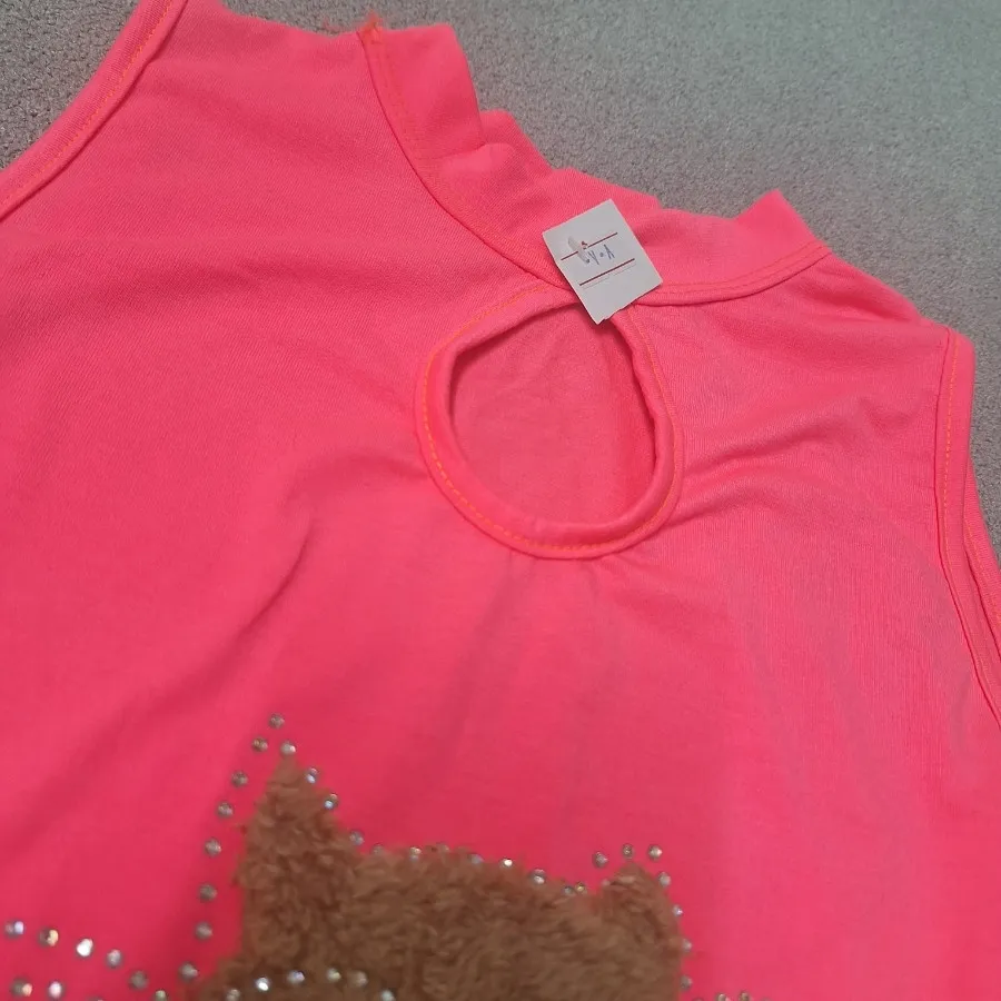 تاپ صورتی گربه ای