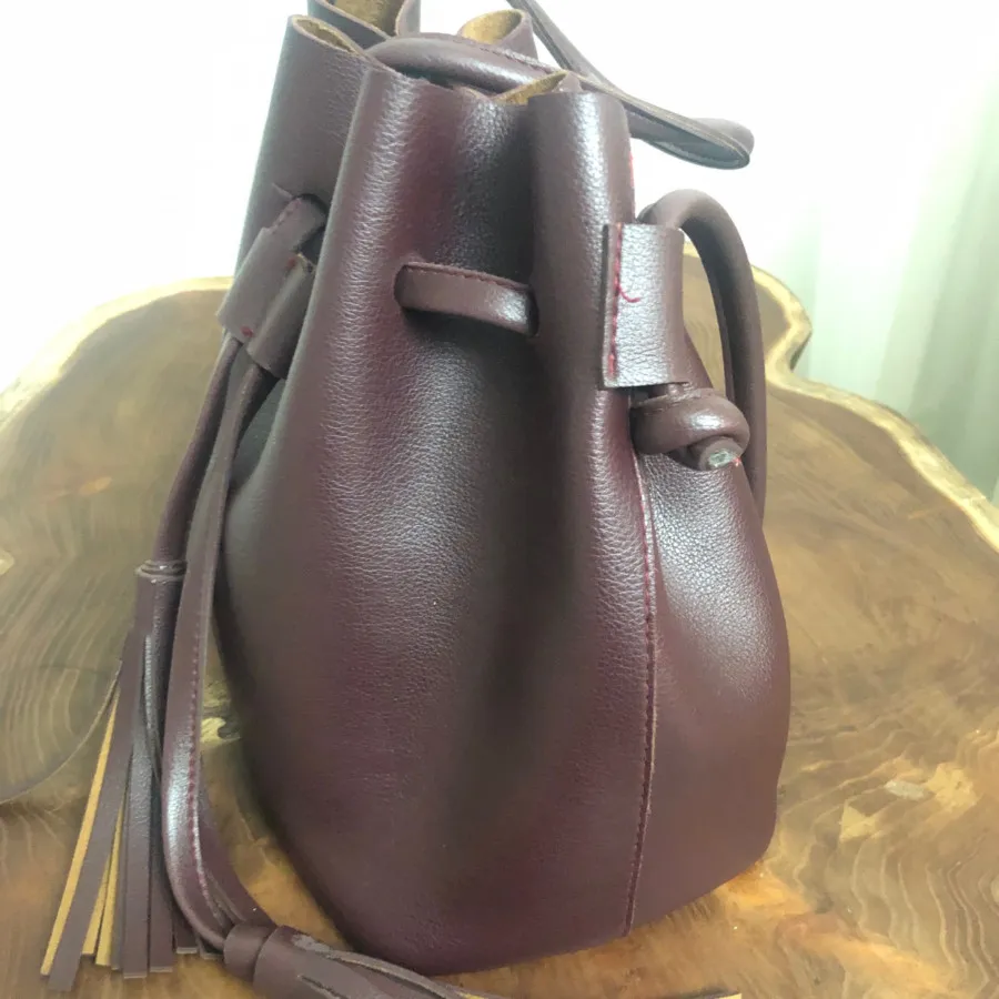 کیف چرم زرشکی کوتون