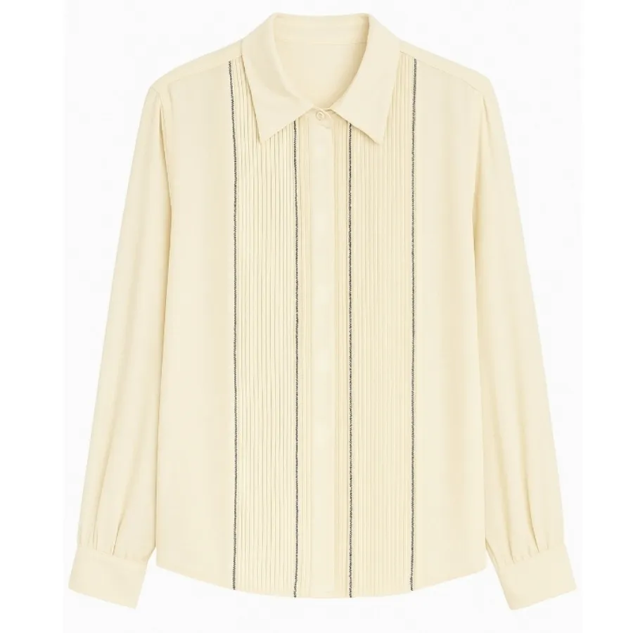 شومیز حریر کرمی زارا