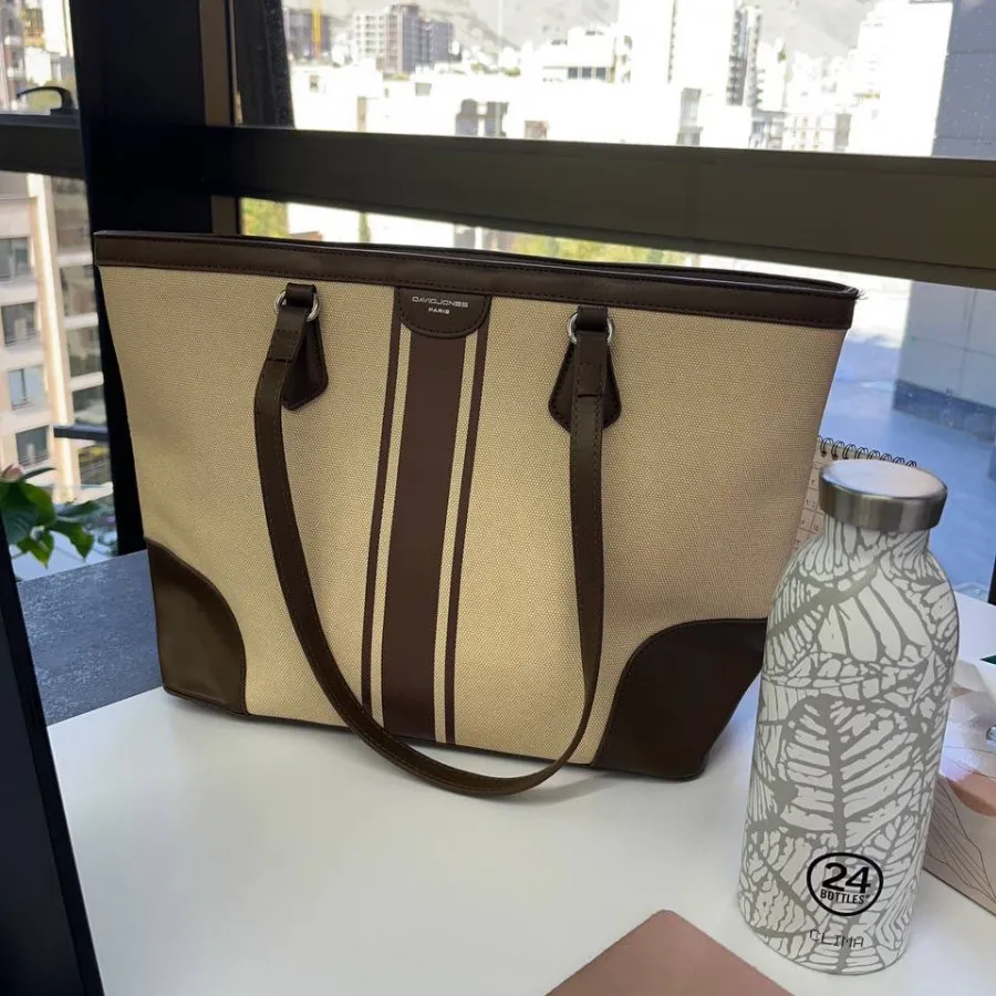 کیف دیویدجونز کرم قهوه‌ای