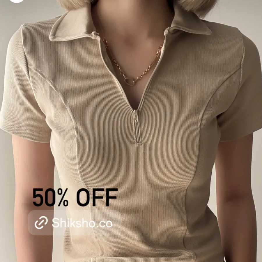 تیشرت زنانه یقه دار