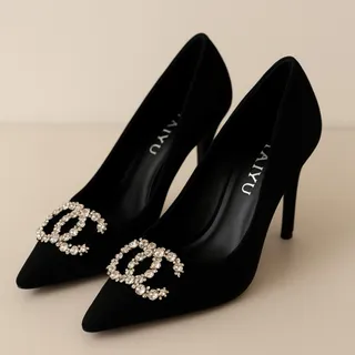 کفش پاشنه بلند شنل مخمل