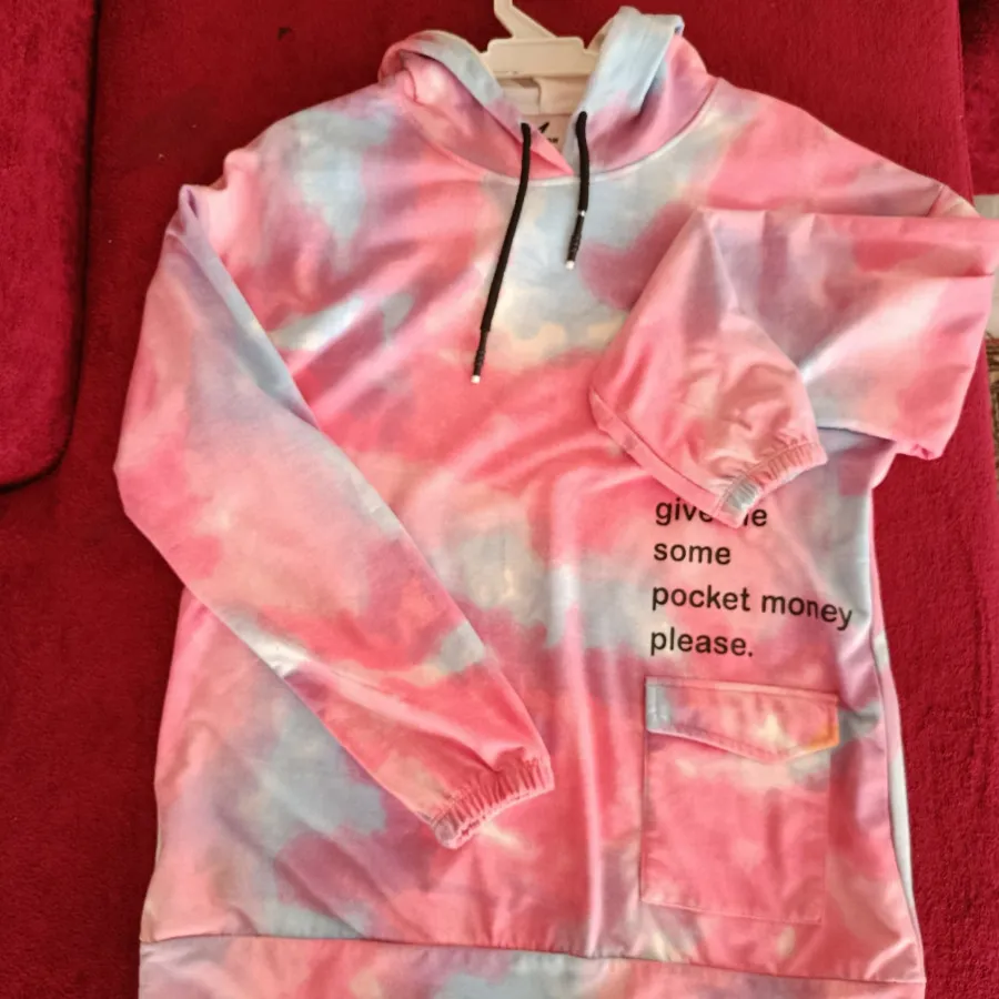 هودی آب رنگی صورتی