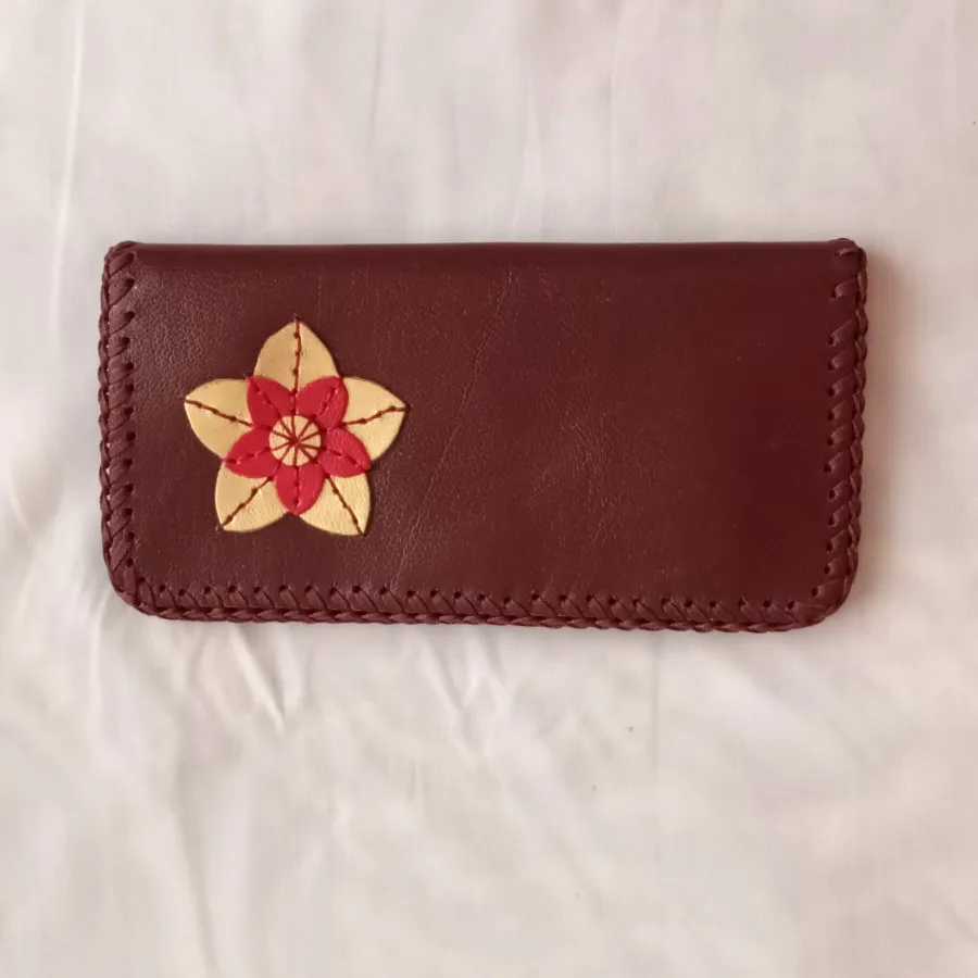 کیف پول زنانه چرم دستدوز