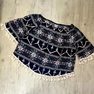 بلوز نخی یقه قایقی