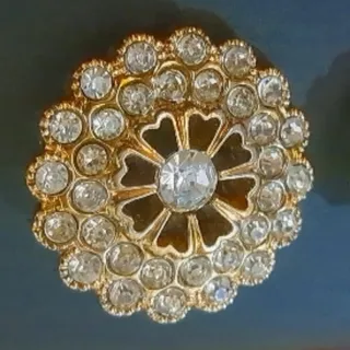 دکمه طلایی نگین دار