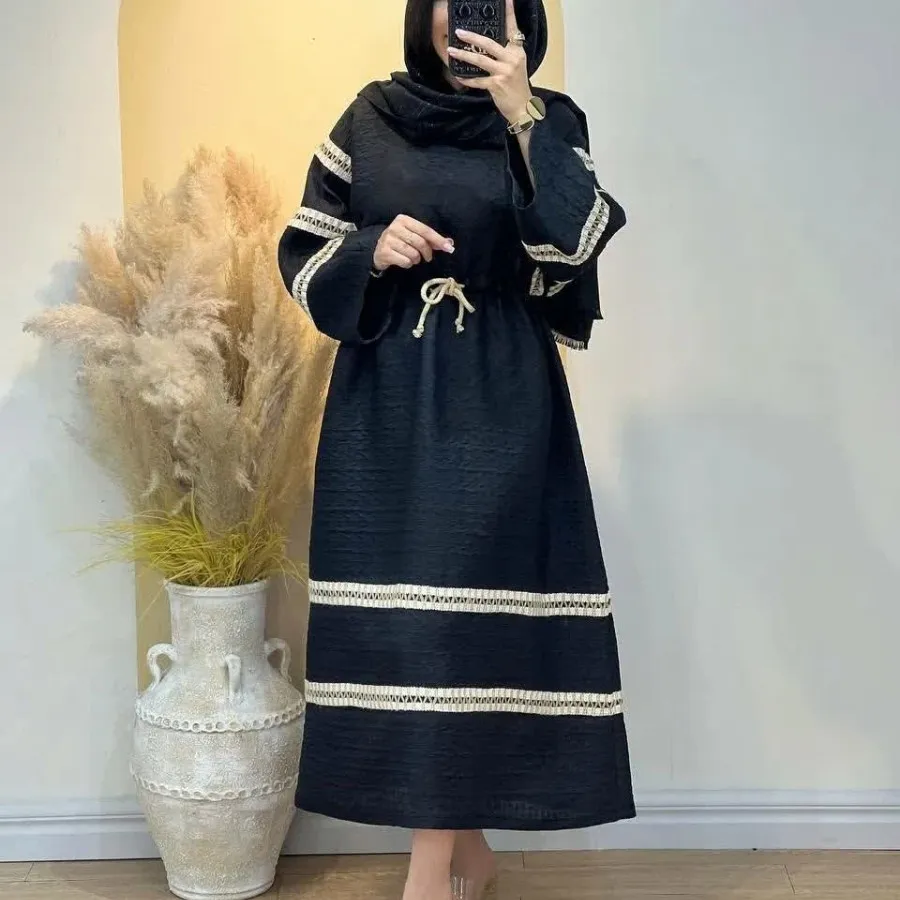 مانتو کفتان مشکی طلایی