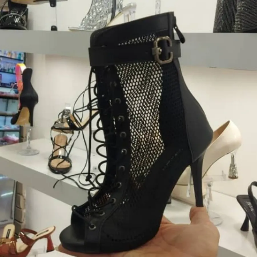 کفش توری هیلز پاشنه9سانتی