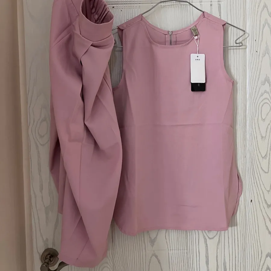 ست تاپ و شلوار صورتی چرک