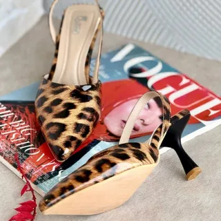 کفش پاشنه 7سانت پلنگی