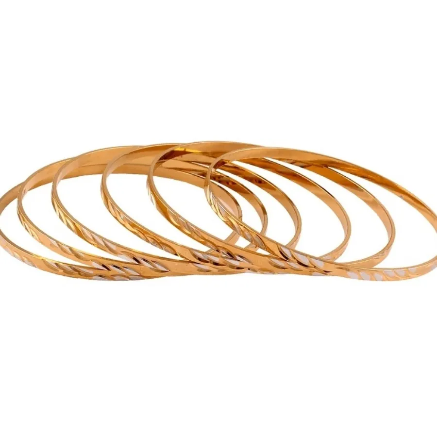 النگو 6 عددی رنگ طلایی اچ