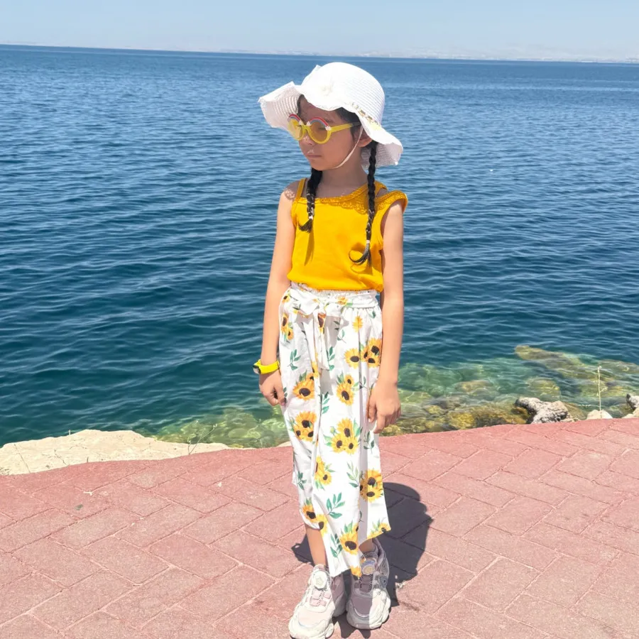 ست تاپ شلوار ساحلی دختران