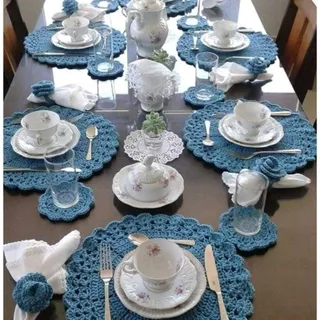 ست زیربشقابی وحلقه دستمال