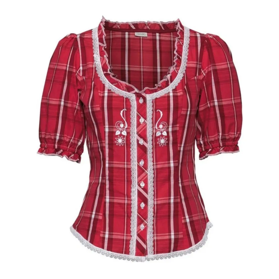 شومیز سفید و قرمز اسمارا