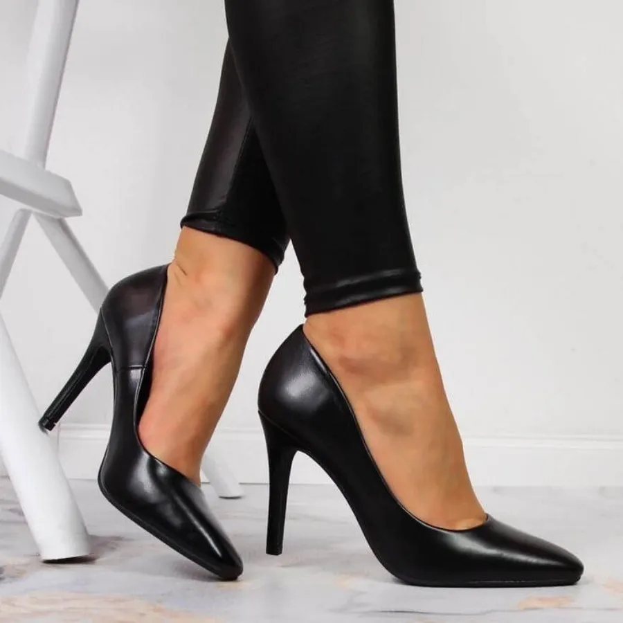 کفش پاشنه 7سانت چرم