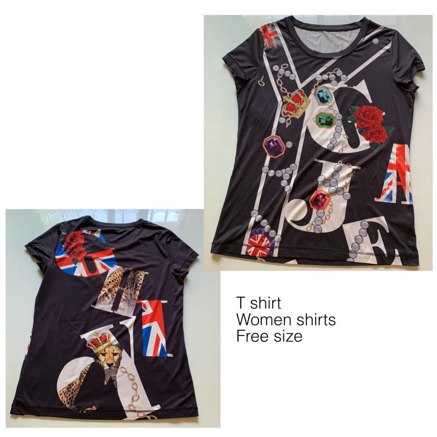 تی شرت طرح دار نگینی