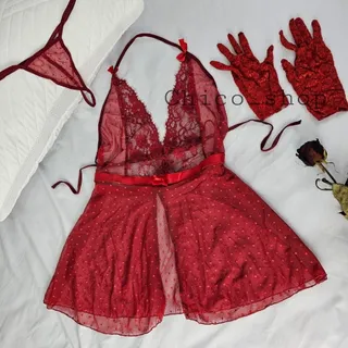 لباس خواب دامنی خالدار