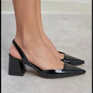 کفش پاشنه پنج سانت ورنی