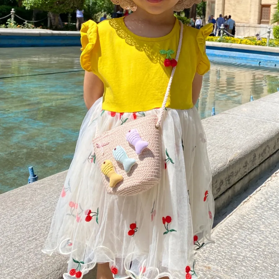 پیراهن دخترانه گیلاسی