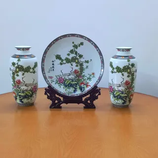 ست بشقاب و پایه و گلدان