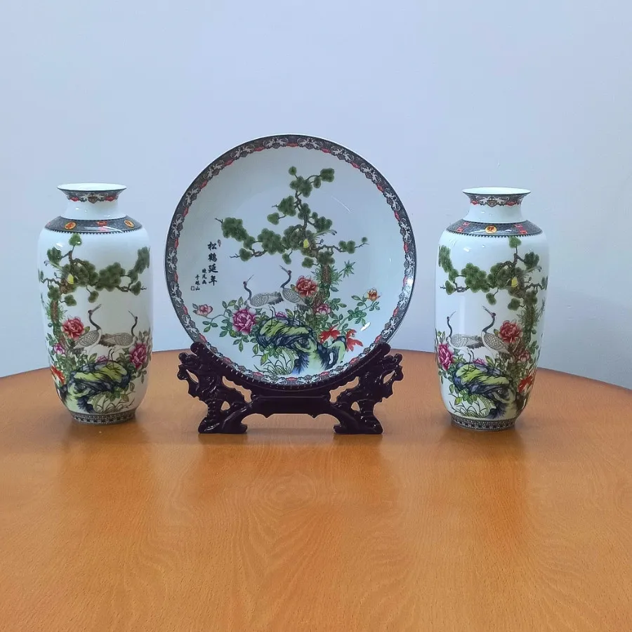 ست بشقاب و پایه و گلدان