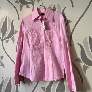 شومیز صورتی گلدوزی