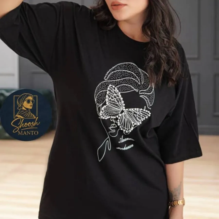 تیشرت لانگ طرح رخ