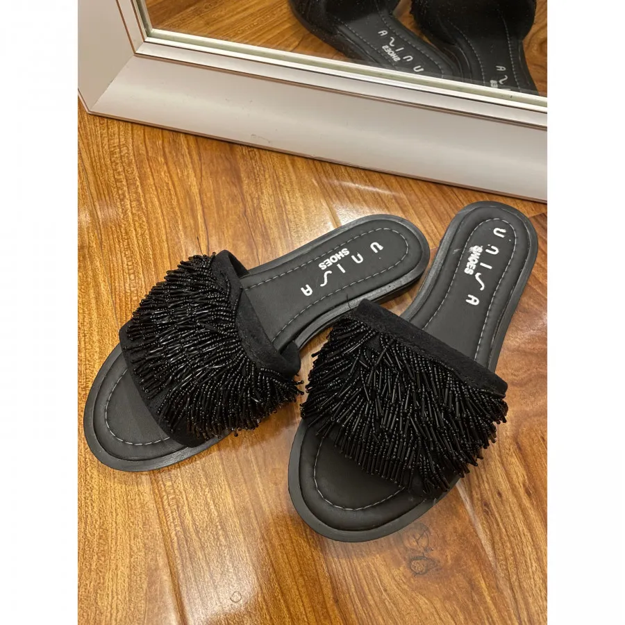 صندل ملیله‌ دار مشکی